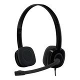Headset C/ Fio Logitech H151 C/ Microfone E Redução De Ruído Cor Preto