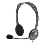 Headset Com Fio Logitech H111 Com Microfone Com Redução De Ruído Cor Cinza