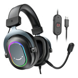 Headset Fifine Ampligame H6 Rgb 7.1 Surround Gamer Cor Preto