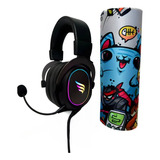 Headset Gamer Fallen Morcego Eco Rgb + Mousepad Gamer Fallen Ace Estendido 90x30cm