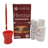 Henna P/ Sobrancelha Castanho Claro C/ Pá Medidora Makiaj Castanho Claro
