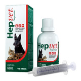 Hepvet Suspensão 60ml Suplem. Vitamínico Cães Gatos Vetnil