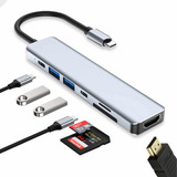 Hub Adaptador Tipo C Usb 3.0 Micro Sd Hdmi 4k P/ Macbook Pc