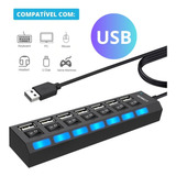 Hub Adaptador Usb 2.0 Multi 7 Portas Plug And Play Extensor