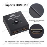 Hub Hdmi Switch 4k 1x2 2x1 Para Tv Computador Ps5 Xbox 360