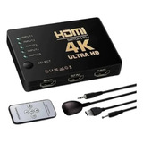 Hub Switch Hdmi 5x1 Ultra Hd 5 Porta Controle Remoto 3d