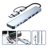 Hub Us 3.0 Tipo C 8 Em 2 P2 Stereo Usb C Dados Sd/tf Cartões