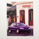 Hyundai Accent 1995 - Folder Catálogo Prospecto Folheto
