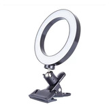 Iluminador Led Ring Light Portátil Móvel P/ Mesa Cabeceira Cor Preto