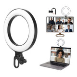Iluminador Ring Light Led Luz Prender Tela Notebook Monitor Cor Preto