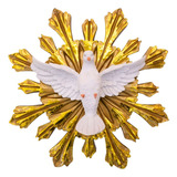 Imagem Divino Espírito Santo 30 Cm Escultura Enfeite Resina Cor Dourado