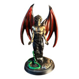 Imagem Lúcifer Portador Da Luz Resina 30 Cm Morcego Cor Vermelho