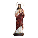 Imagem Sagrado Coração De Jesus Grande 60 Cm Resina+ Auréola