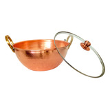 Imperio Do Cobre Tacho De Cobre Puro Com Tampa De Vidro 6,5 Litros