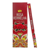 Incenso Indiano Taj Rosa Vermelha 25 Cxs 8 Varetas Cada