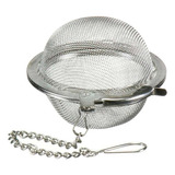 Infusor De Chá Formato Bolinha Sem Grade 4x4cm Premium Cor Prateado
