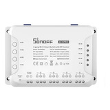 Interruptor Inteligente Wifi Sonoff 4chpror3 4 Canais Smart Switch Rele Modulo Automação Alexa Google 110v 220v Branco