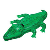 Intex 58546 Bóia Salva-vidas Inflável De Crocodilo Verde Totalmente Montável Intex De 168 X 86 Cm