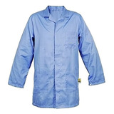 Jaleco Avental Anti-estático Esd Dissipativo Carbono Azul