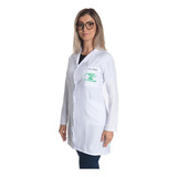 Jaleco Feminino Acinturado Branco Oxford Bordado Profissoes
