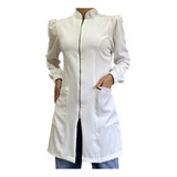 Jaleco Feminino Acinturado Manga Bufante/princesa Branco 