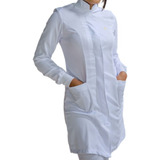 Jaleco Feminino Manga Longa Gabardine/enfermeira/médica/plus