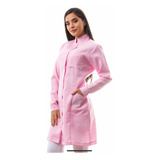 Jaleco Feminino Oxford Gola Padre Várias Cores Acinturado