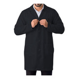 Jaleco Masculino Manga Longa Em Oxford Preto