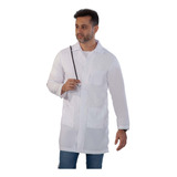 Jaleco Oxford Masculino Branco Manga Longa