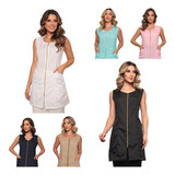Jaleco Regata Feminino Oxford Zíper Várias Cores Isabel Full