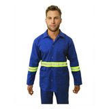 Jaleco Uniforme Refletivo Manga Longa Com Botão Brim Algodão
