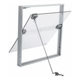 Janela Basculante Banheiro Vitrô Montado - 50x50 Cor Branco