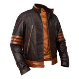 Jaqueta Couro Legitimo Masculina Marrom Wolverine Tamanho M