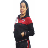 Jaqueta De Moletom Feminina São Paulo Spfc Tricolor C/ Capuz