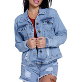 Jaqueta Jeans Feminina Sem Elastano 100% Algodão Premium