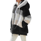 Jaqueta Retro Solta De Inverno De Pelúcia Zíper C Capuz Novo