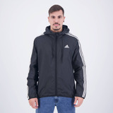 Jaqueta adidas Corta Vento 3 Stripes Preta