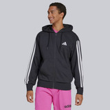 Jaqueta adidas Essentials 3 Stripes Preta E Branca