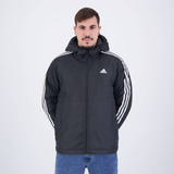 Jaqueta adidas Puffer Essentials 3 Stripes Preta