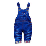 Jardineira Jeans Azul Infantil Feminina Com Suspensórios