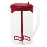Jarra De Suco Agua Com Mexedor 2l Tampa Vermelha Plasvale