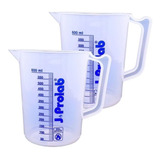 Jarra Plástico Béquer C/alça Graduada 600ml - Combo 2 Peças