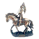 Joana D´arc No Cavalo Com Estandarte Estatueta Veronese 