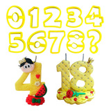 Jogo 10 Furadores Em Moldes Números Biscuit Pastas Blue Star