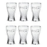Jogo 12 Copo De Vidro Coca Cola 470ml Contour Cristal Nadir