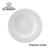 Jogo 12 Pratos Fundos Branco Porcelana Resistente 1 Linha