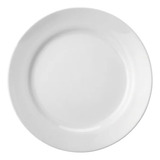 Jogo 24 Pratos Rasos Brancos Porcelana Resistente Redondos