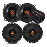 Jogo 4 Auto Falante Selenium 200w Gol G3 G4 G5 G6 G7+ Módulo Cor Preto