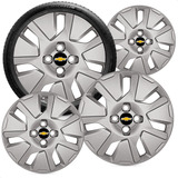 Jogo 4 Calota Gm Chevrolet Aro 15 Prata Emblema Preto