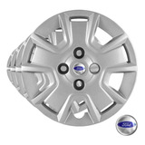 Jogo 4 Calotas Ford Ka 2012 Aro 14 + Emblema Resinado